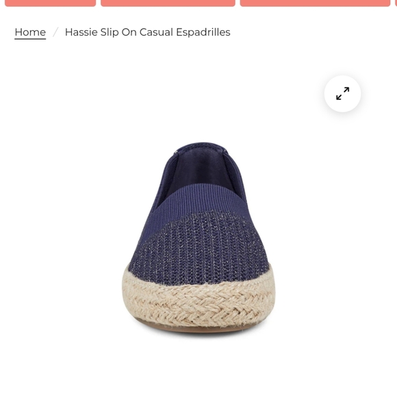 Easy Spirit Hassie Slip On Casual Espadrilles Navy shimmer 8.5 - Picture 15 of 16